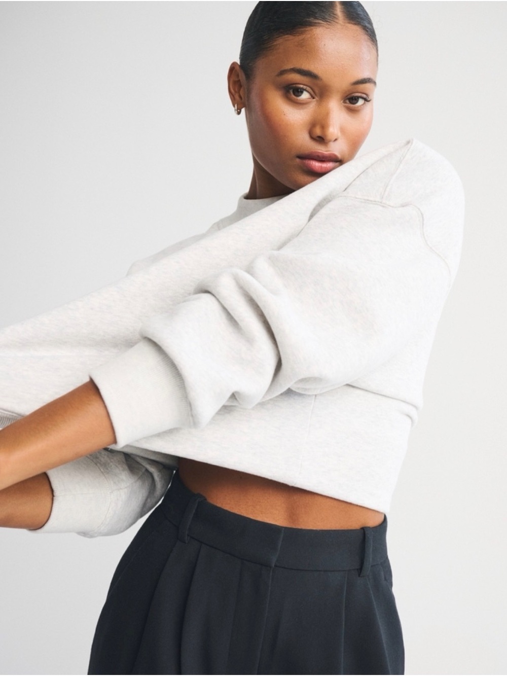 Curve Love A&F Sloane Tailored Wide Leg Pant - Black - Picture 4 of 6